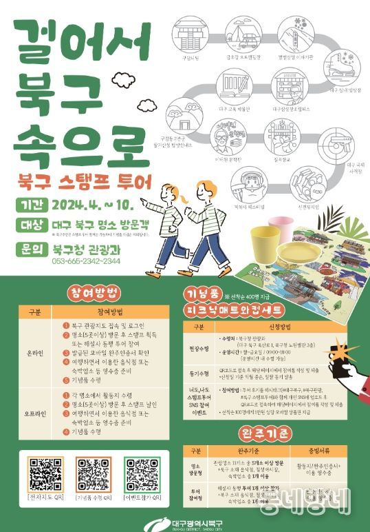 대구 북구, 관광명소 스탬프 투어 개시