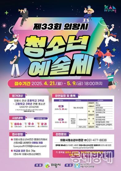 의왕시청소년재단, 제33회 의왕시청소년예술제 참가 청소년 모집