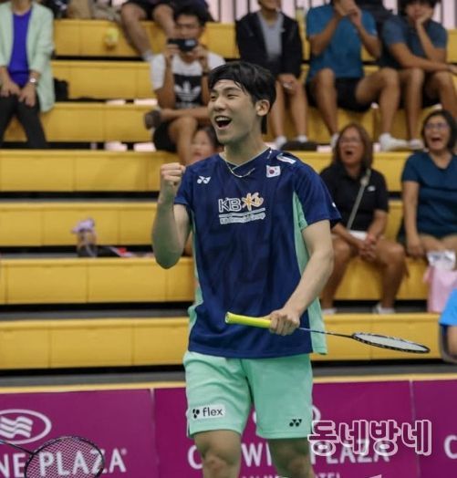 말레이시아 국제배드민턴 대회에 참여한 김제현 선수의 모습