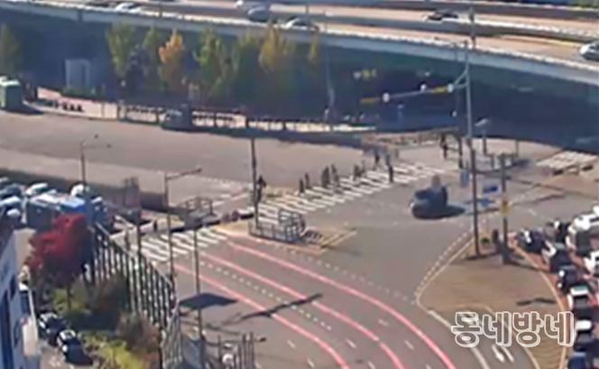 용산구 북한남삼거리 보행섬 설치 후