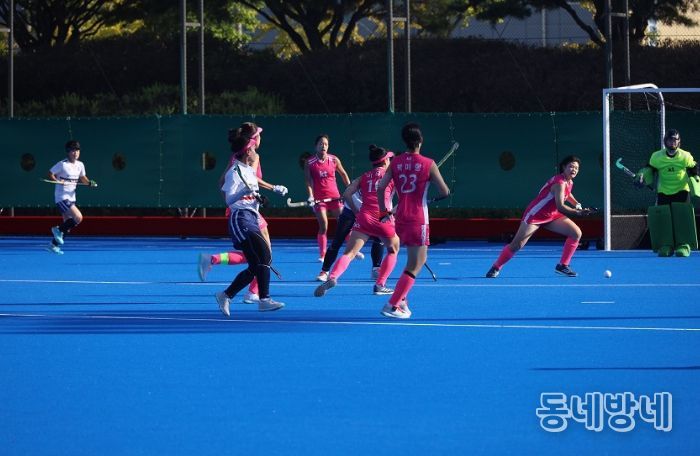 KT sports 직장운동경기부 하키팀(분홍색 선수복) 2025 전국체전 동메달(사진 제공 대한하키협회)/2025년도 직장운동경기부 운영 지원 공모 선정 70,000천 원 국비 지원