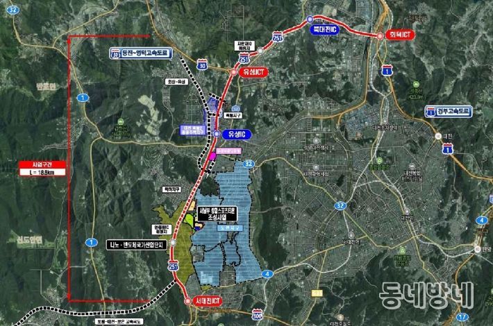 호남고속도로지선 확장 위치도