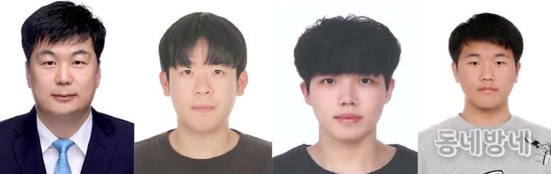 경상국립대학교 해양토목공학과 이우동 교수와 3학년 원현, 안병기, 강현준 학생(왼쪽부터)