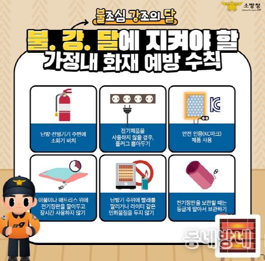 천안서북소방서, ‘불조심 강조의 달’ 맞아 가정 내 화재예방 당부