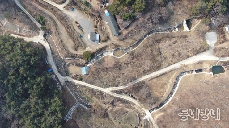 산림유역관리사업이 완료된 곡성군 고달면 호곡리 일원