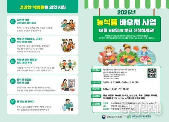 2026년 농식품 바우처 지원사업 신청 접수