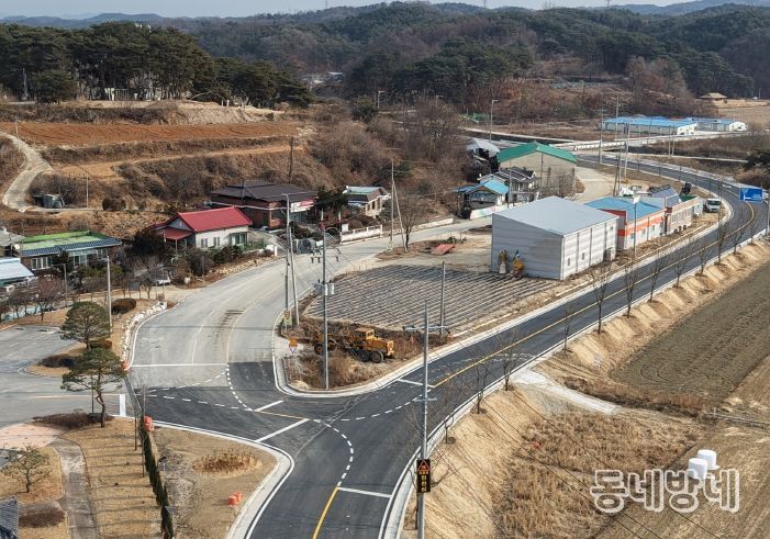 석포리 구간 도로 확포장 완료 모습