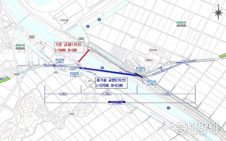 산북천 난포교, 2차로 교량으로 다시 놓는다