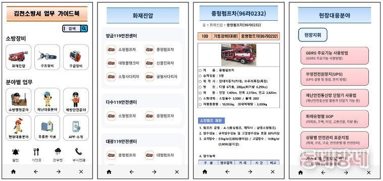김천소방서, 현장대응능력 강화를 위한 모바일 앱(APP) 개발․구축