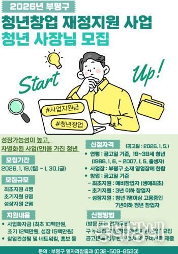 청년창업 재정지원사업 홍보물