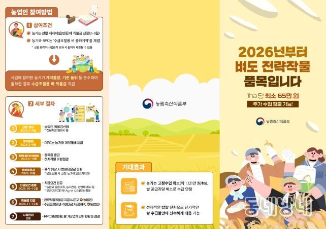 수급조절용 벼 홍보 리플렛