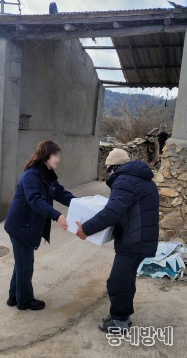 온기나눔 꾸러미 전달 모습