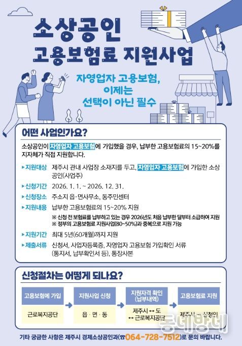 '소상공인 고용보험료 지원사업' 안내문