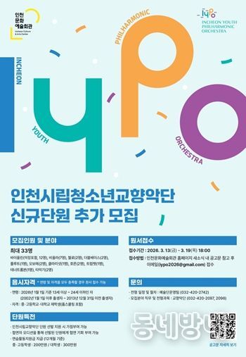 인천시립청소년교향악단 신규 단원 추가 모집