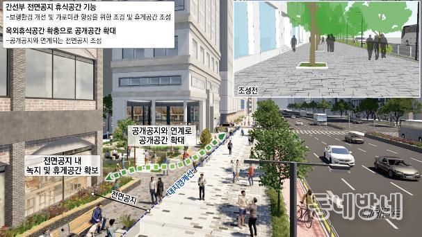 (조감도) 리모델링 후 간선도로 보행환경 개선안