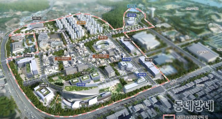 순천시가 우주항공산업진흥원의 입지 후보지로 제시한 연향들 도시개발사업 조감도